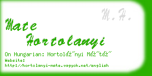 mate hortolanyi business card